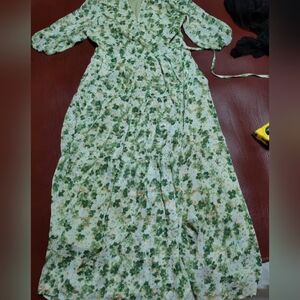 Floral Green Maxi Dress